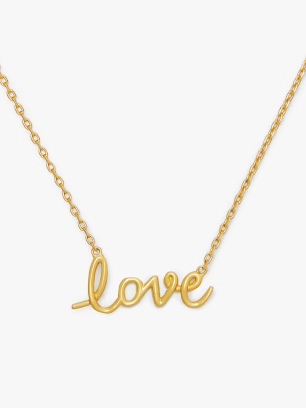 NWT! ♠️ Kate spade “love” script necklace with pendant in gold tone